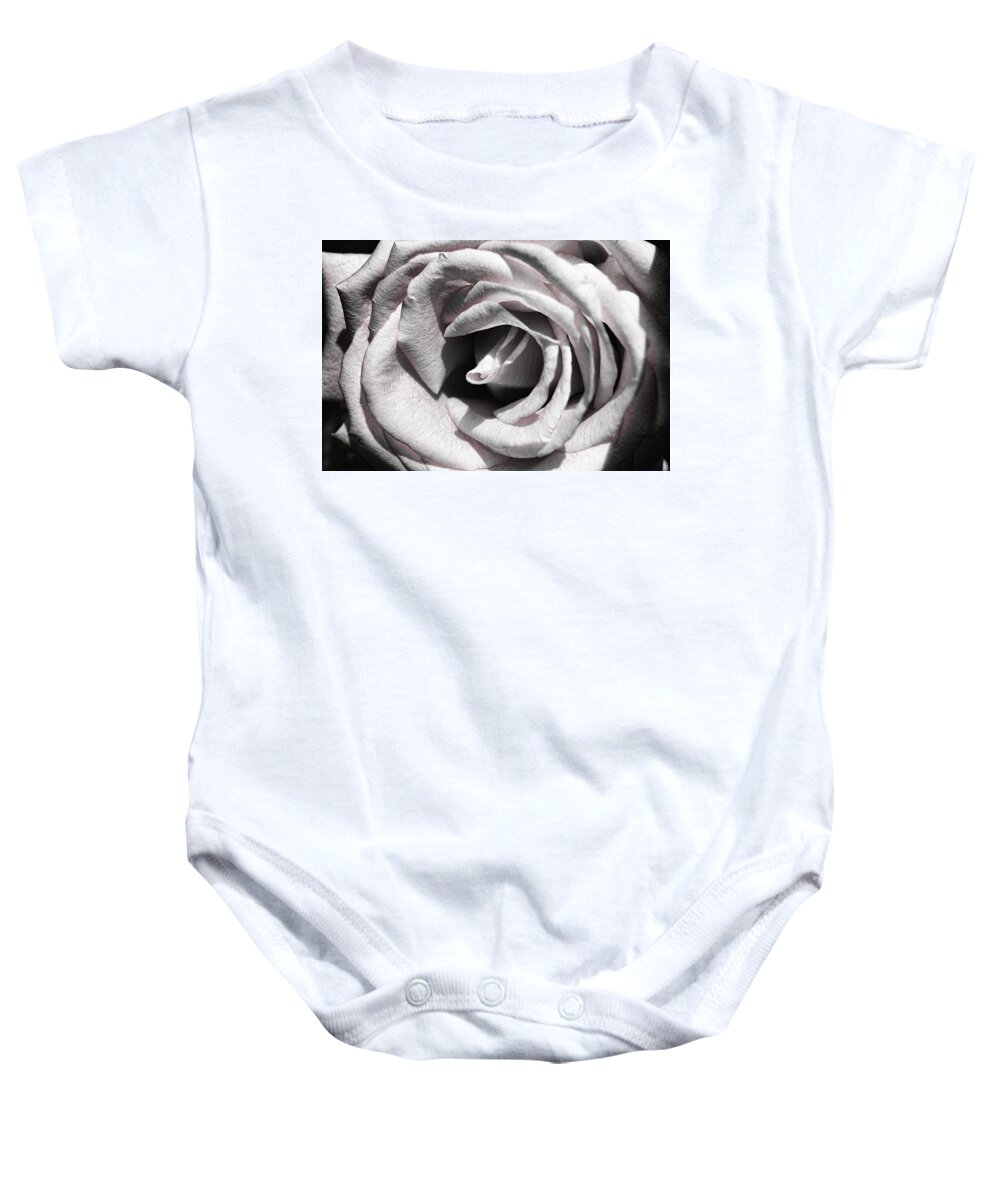 Rose Baby Onesie featuring the photograph Blushing Rose by Kathy Churchman