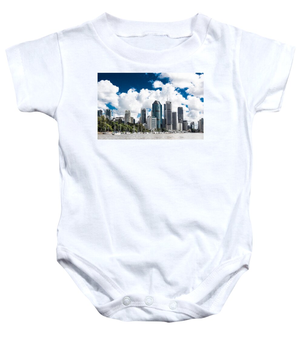 Brisbane Baby Onesie featuring the photograph Brisbane From The River by Parker Cunningham
