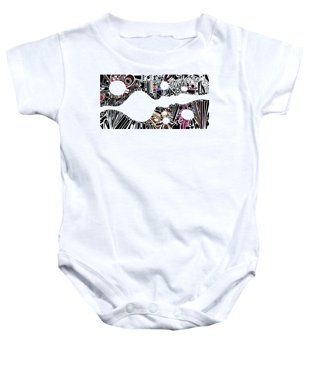 Michael Buble Baby Onesie featuring the digital art Buble with Words by Joseph A Langley