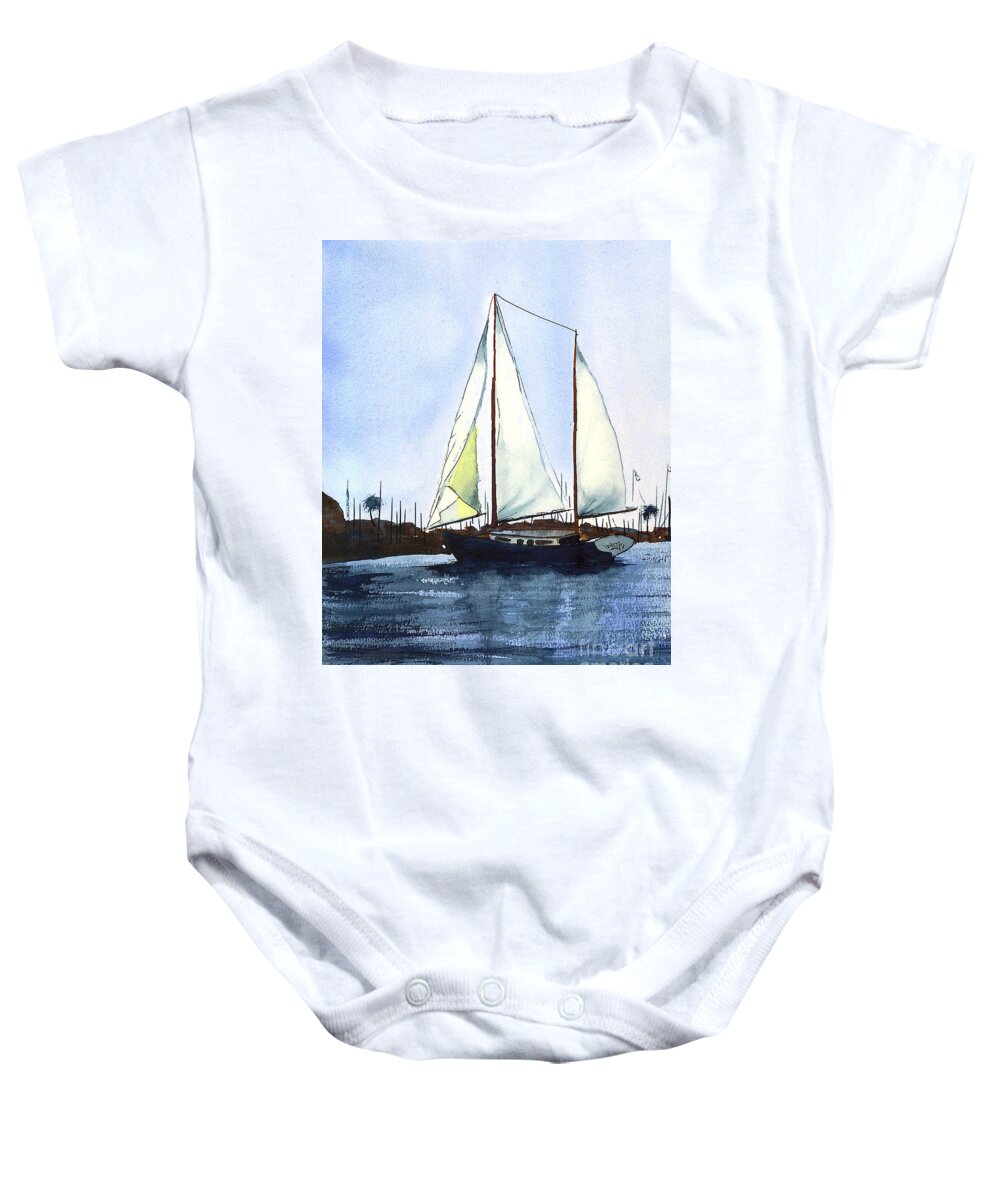 California Dreamin Baby Onesie featuring the painting California Dreamin by Kip DeVore