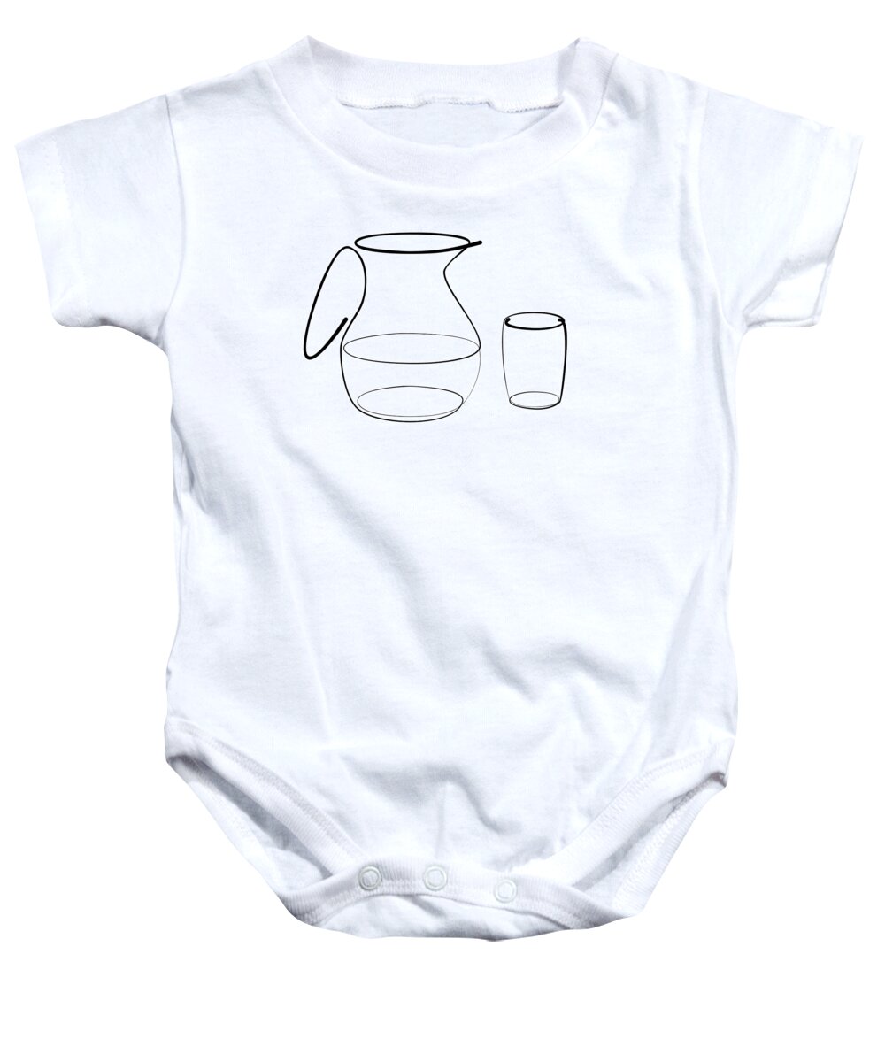 Vizeskancso Baby Onesie featuring the digital art Carafe glass line by Pal Szeplaky