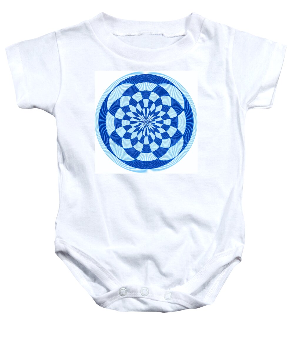 Orb Baby Onesie featuring the photograph Checkerboard Orb by Cathy Kovarik