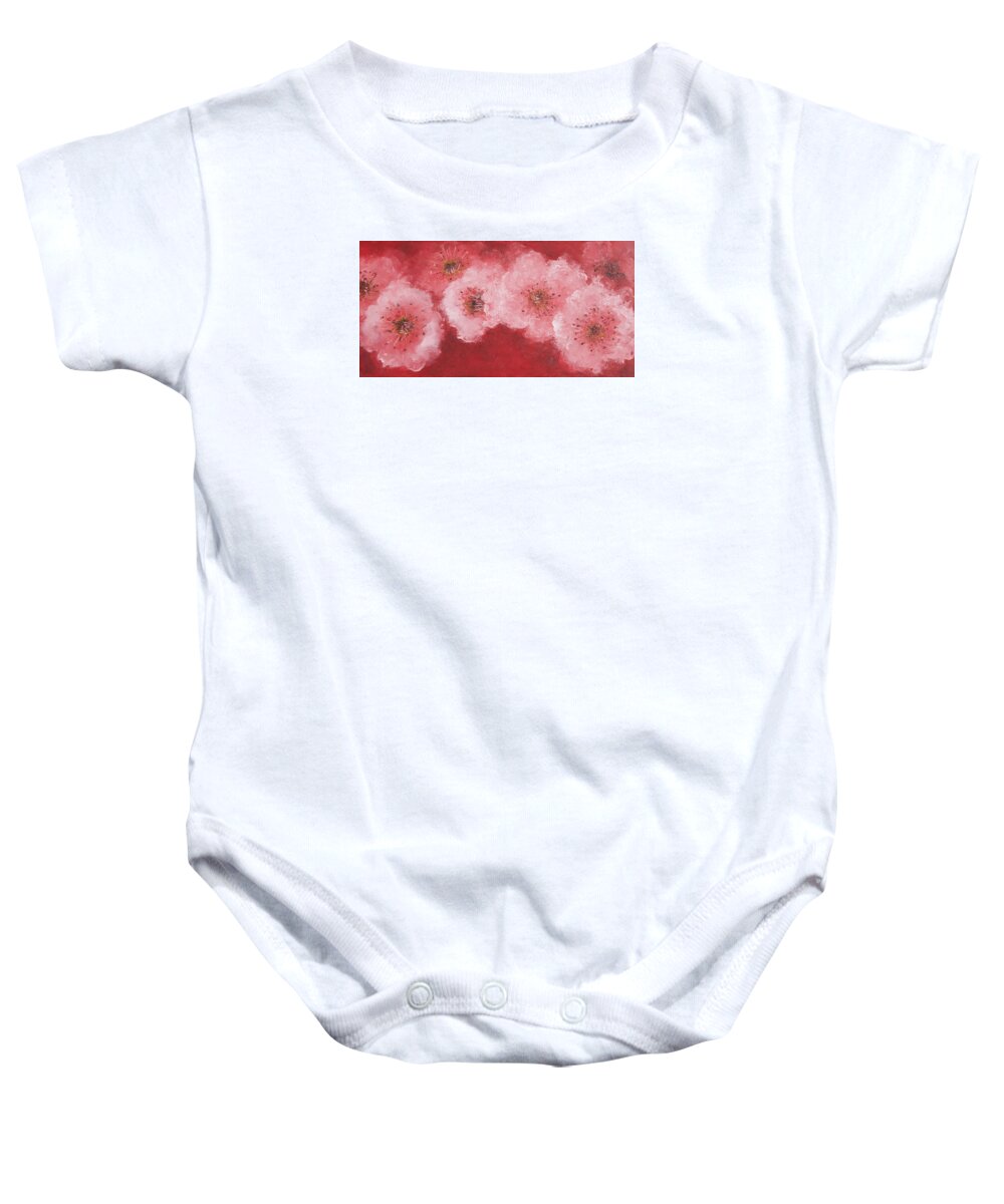 Cherry Blossom Baby Onesie featuring the painting Cherry Blossom by Jan Matson