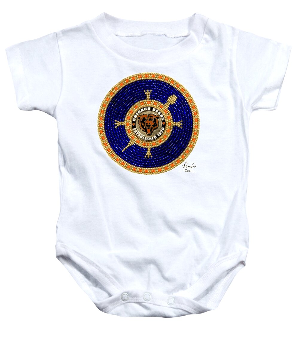 Chicago Bears Logo Baby Onesie featuring the digital art Chicago Bears by Douglas Limon