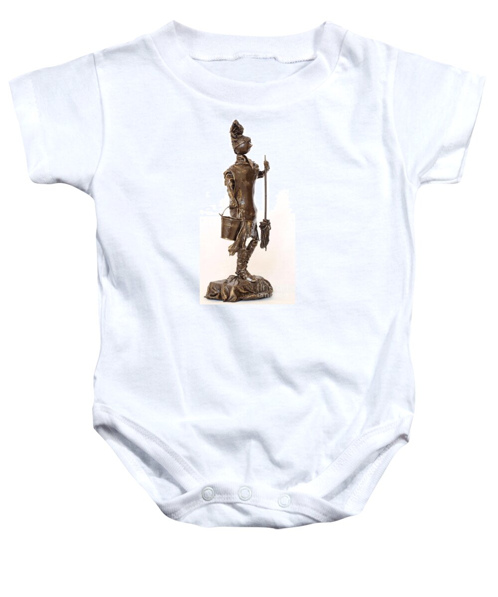 Girl Baby Onesie featuring the photograph Cleaning Girl by Vivian Martin