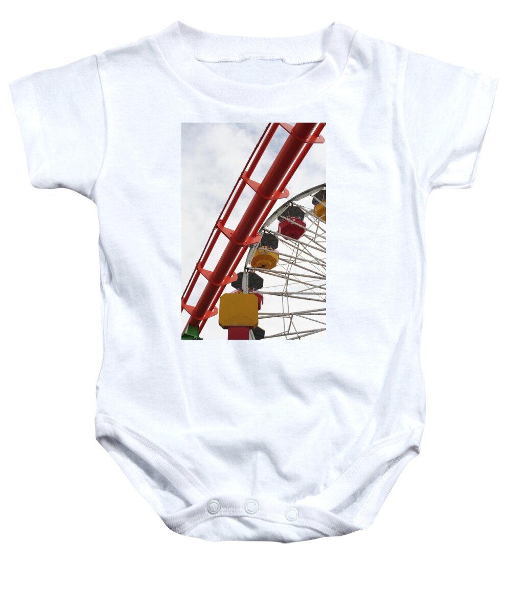Amusement Baby Onesie featuring the photograph Coaster Wheel by David S Reynolds