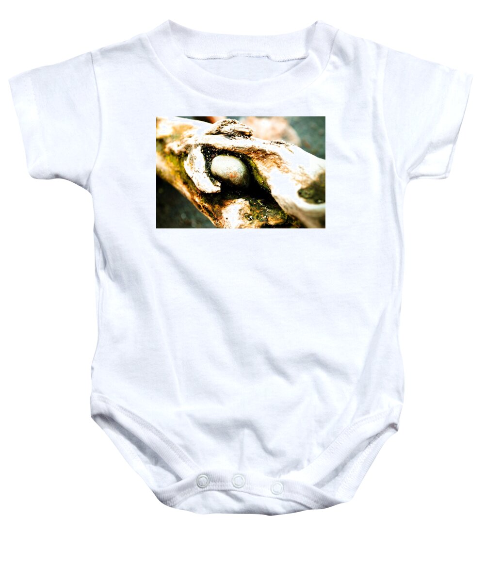 Abstract Baby Onesie featuring the photograph Cold Stare by Laureen Murtha Menzl