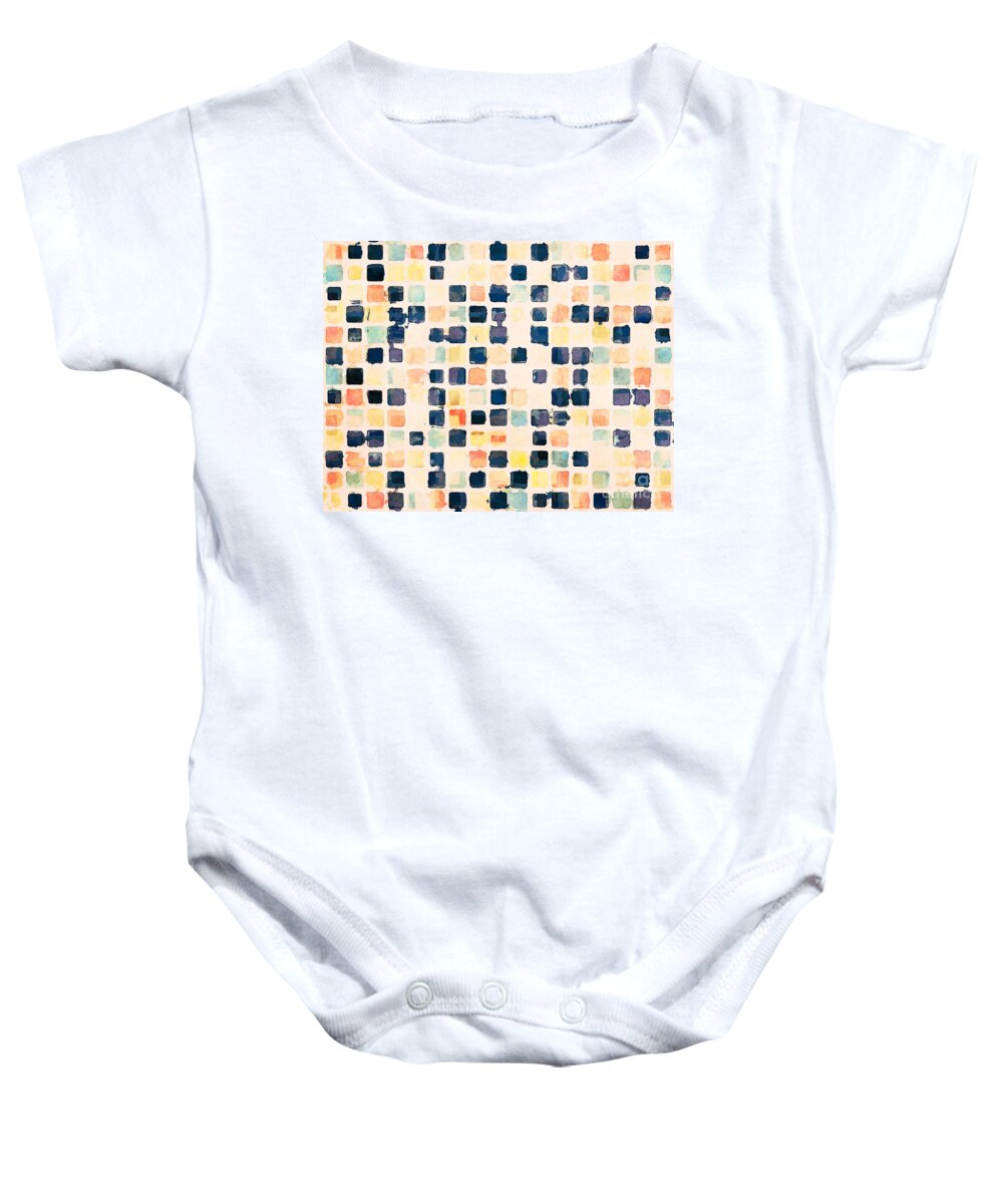 Colorful Baby Onesie featuring the digital art Colorful Textured Tiles by Phil Perkins