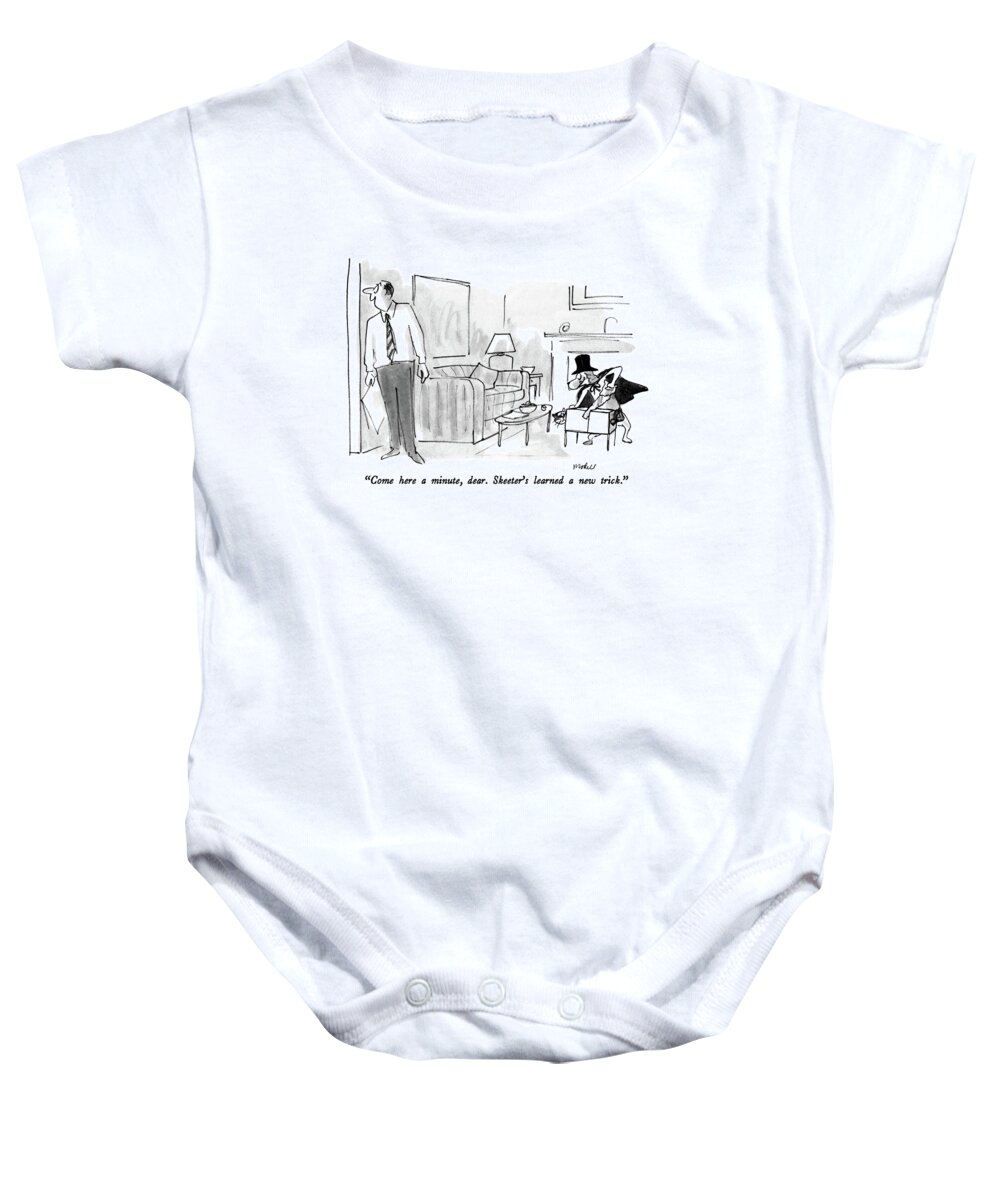 

 Husband To Wife As Dog Baby Onesie featuring the drawing Come Here A Minute by Frank Modell