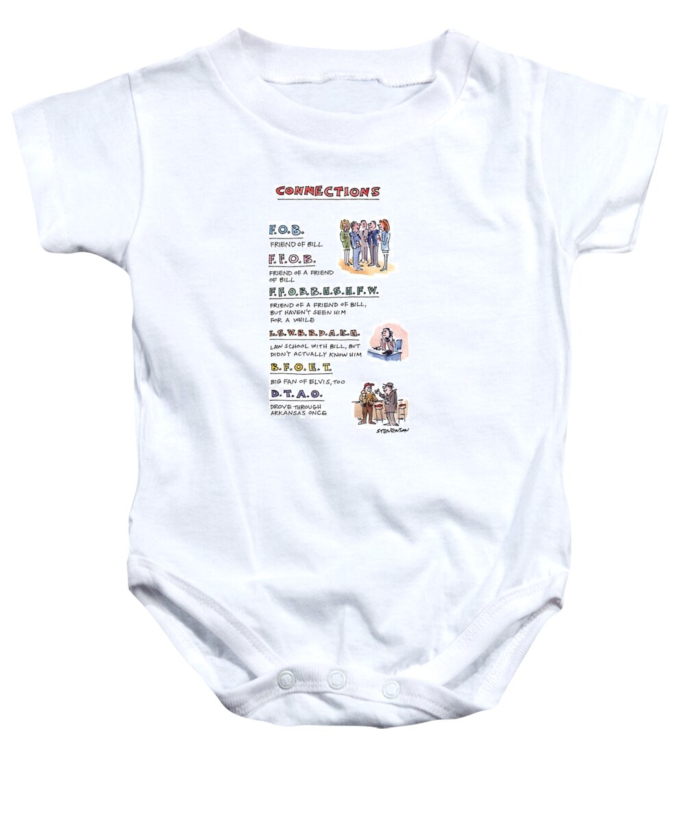 Government Baby Onesie featuring the drawing Connections: by James Stevenson