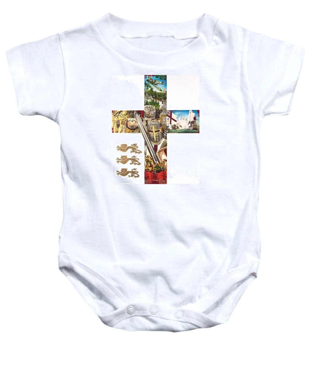 Cross Of St. George Baby Onesie featuring the painting Cross of St George by John Palliser