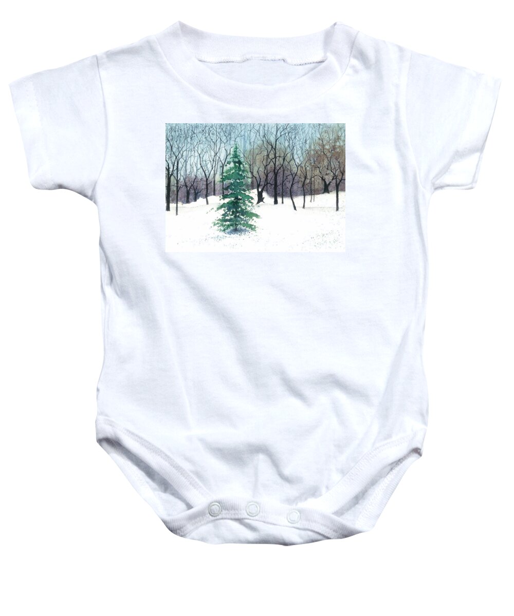 Water Color Paintings Baby Onesie featuring the painting Crystal Morning by Barbara Jewell
