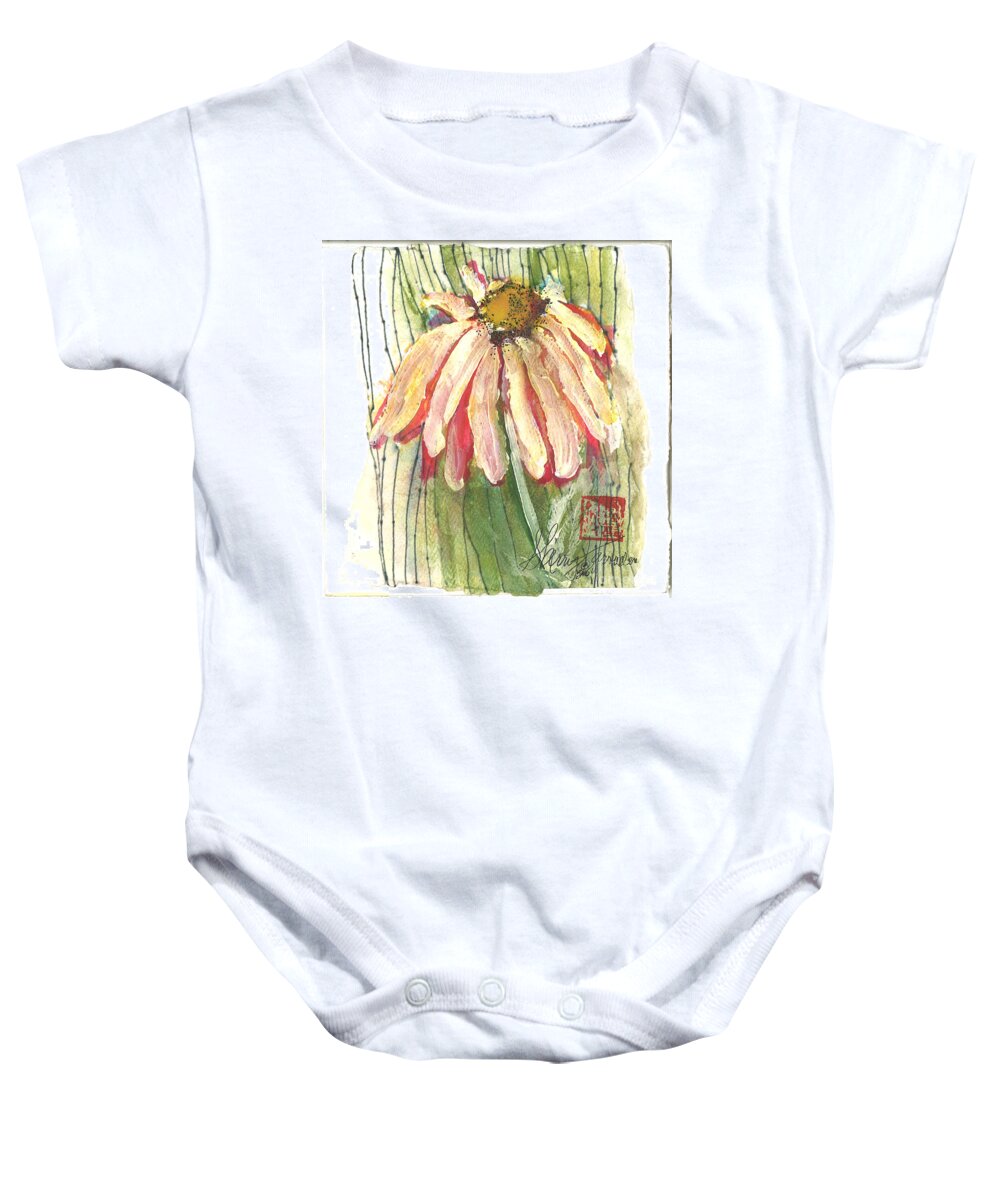 Orchards Baby Onesie featuring the painting Daisy Girl by Sherry Harradence