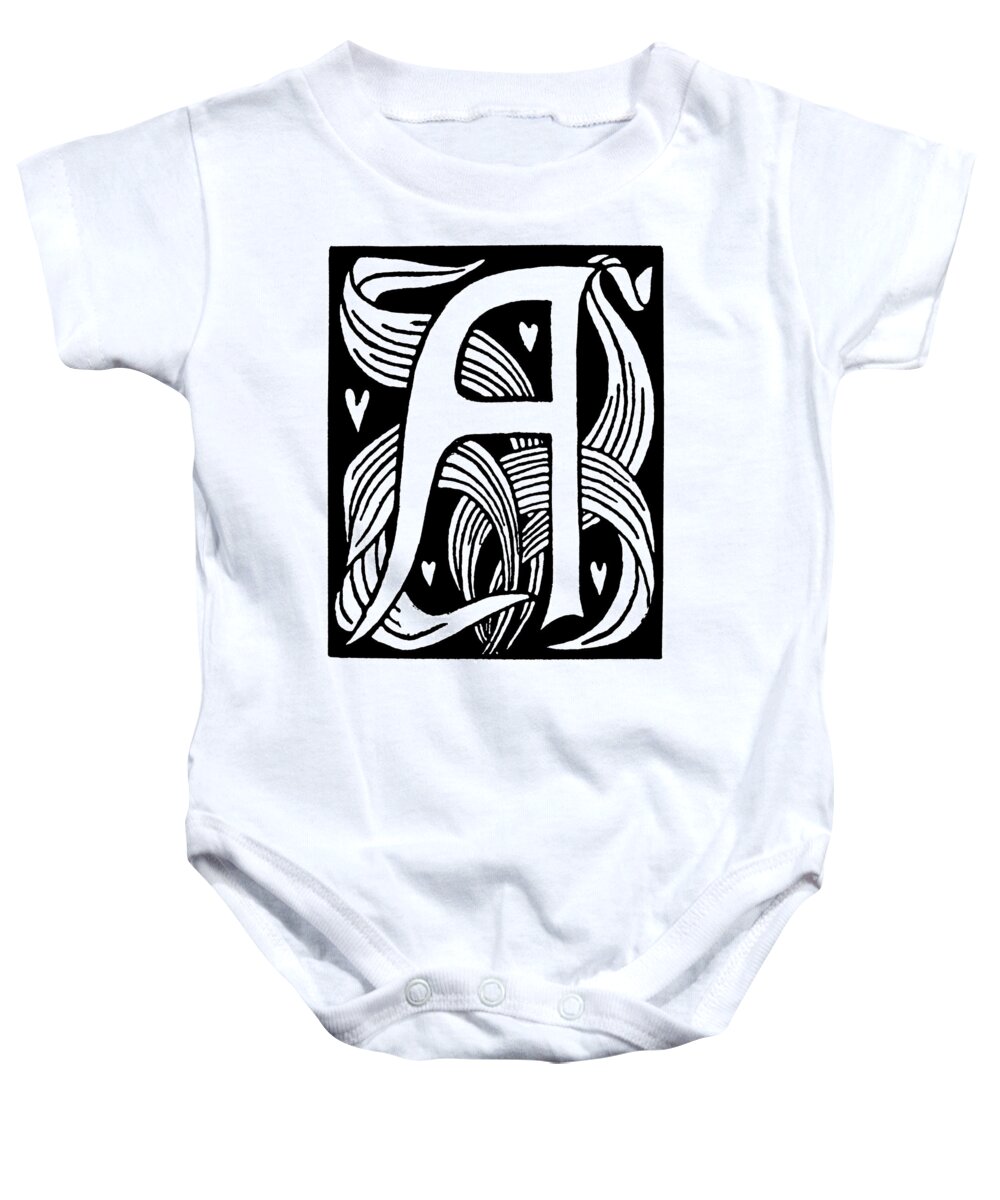 1893 Baby Onesie featuring the painting Decorative Initial, 1893 by Granger