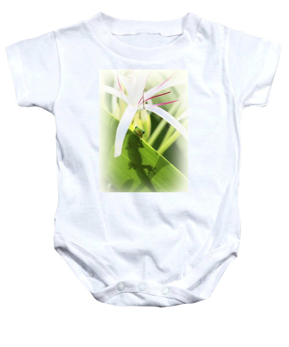 Gecko Baby Onesie featuring the photograph Do You Mind by Ellen Cotton