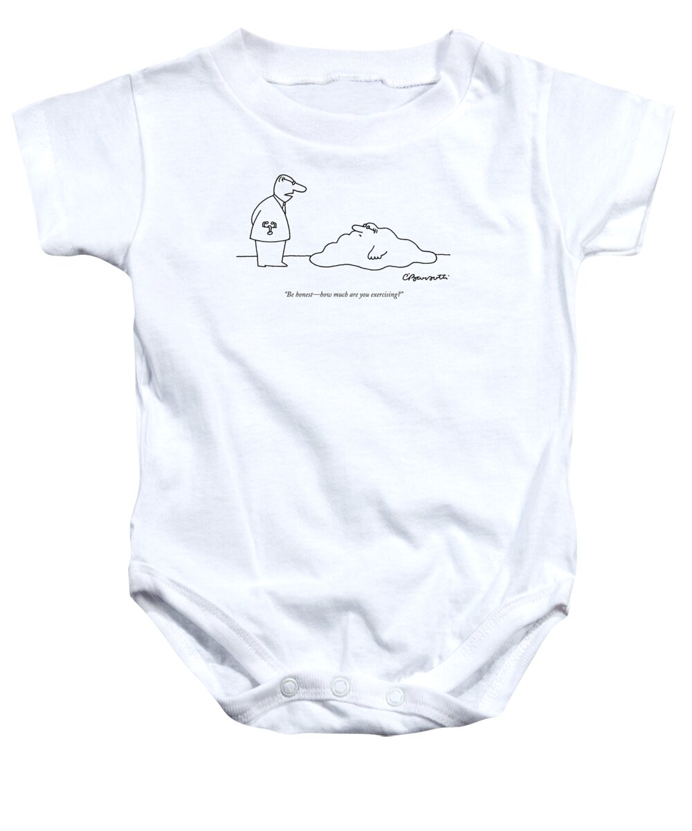 Fitness Medical Exercise Doctors

(doctor To Patient Who Appears To Be A Blob With Glasses.) 122117 Cba Charles Barsotti Baby Onesie featuring the drawing Doctor To Patient Who Appears To Be A Blob by Charles Barsotti