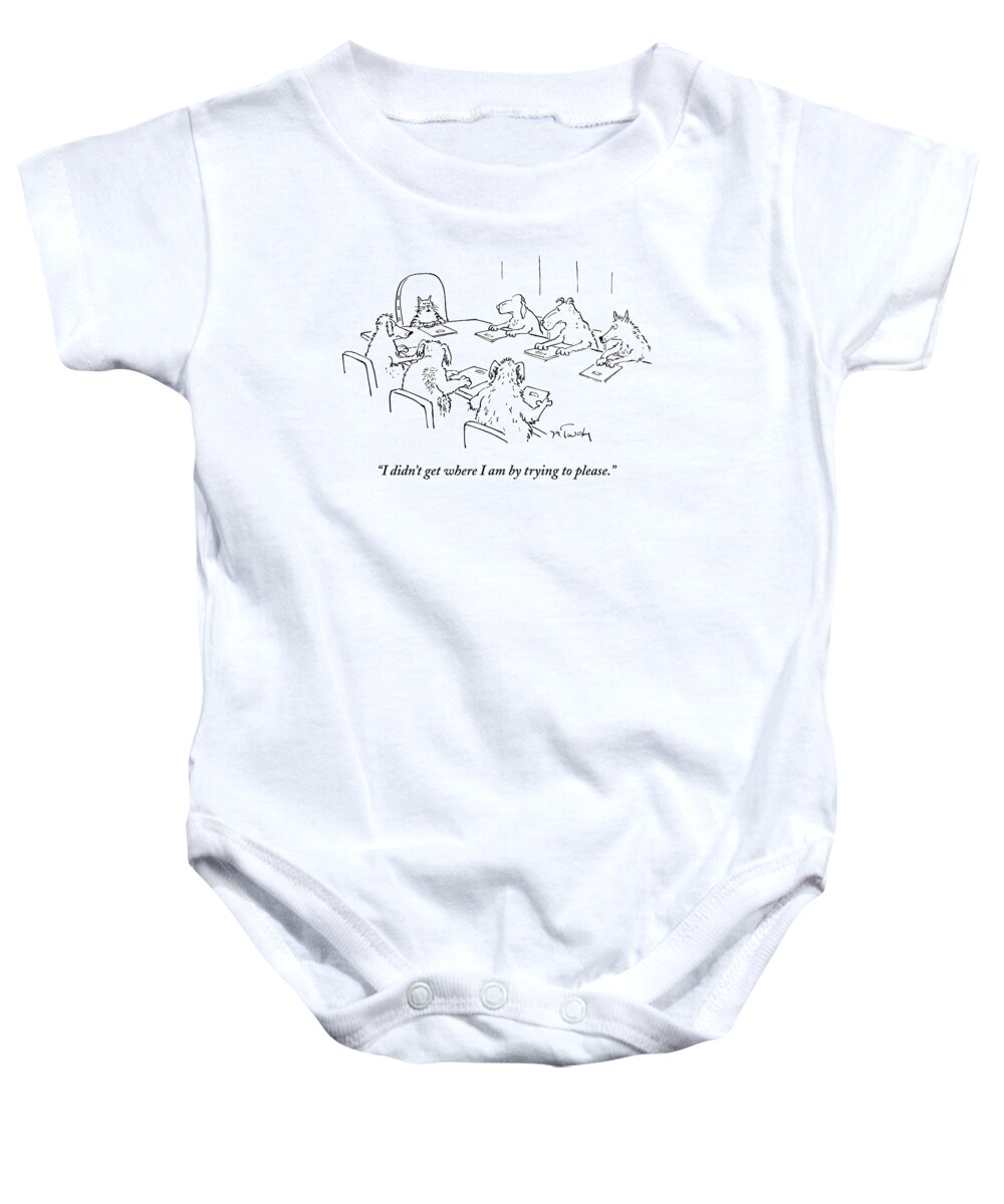 Caption Contest Tk Baby Onesie featuring the drawing Dogs At A Meeting by Mike Twohy