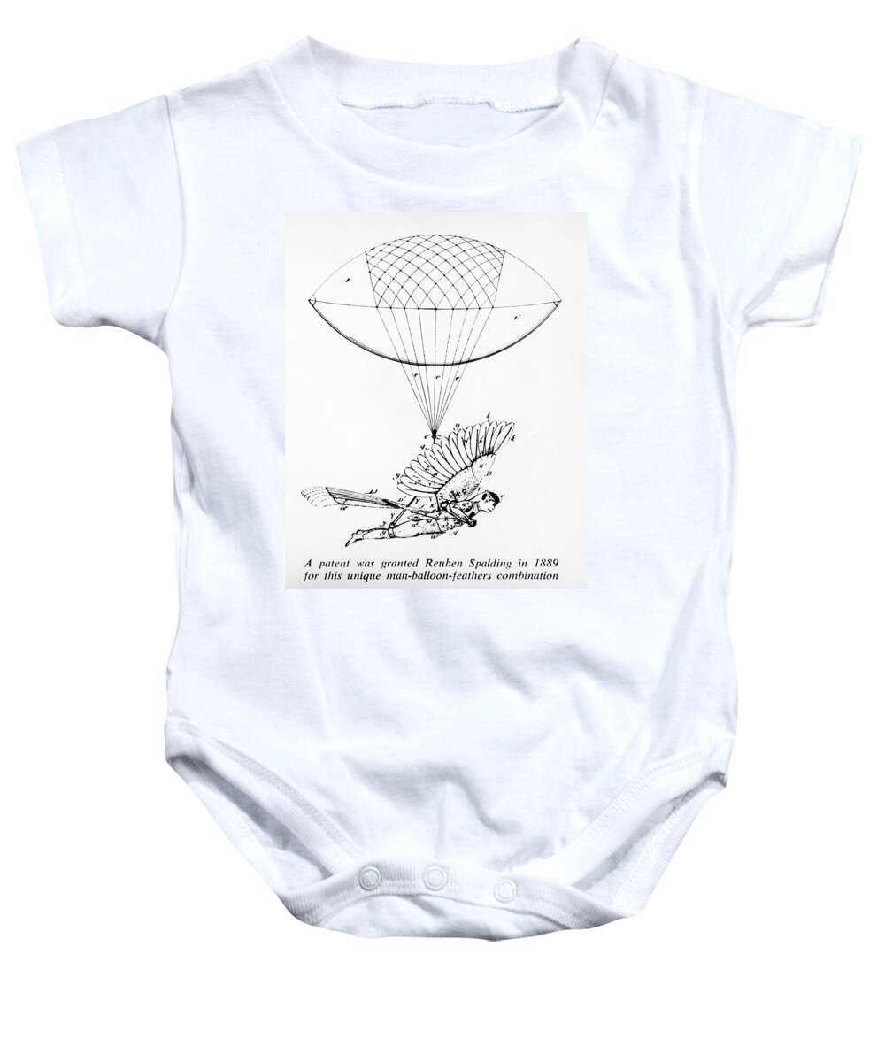 1889 Baby Onesie featuring the photograph Early Flight Design by Underwood Archives