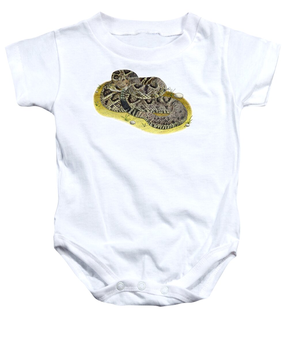 Reptile Baby Onesie featuring the photograph Eastern Diamondback Rattlesnake by Roger Hall