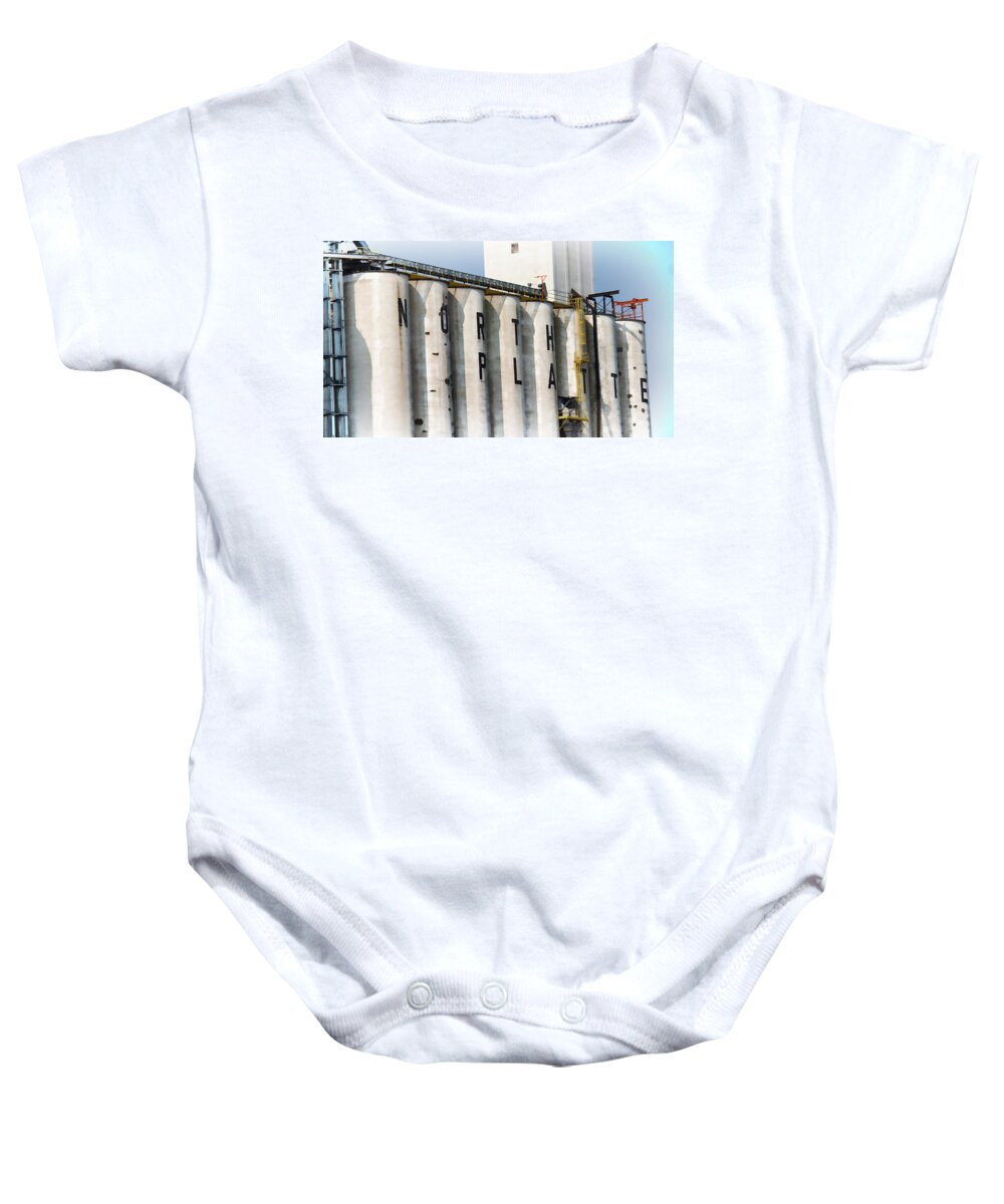 Grain Elevator Baby Onesie featuring the photograph Elevator by Sylvia Thornton