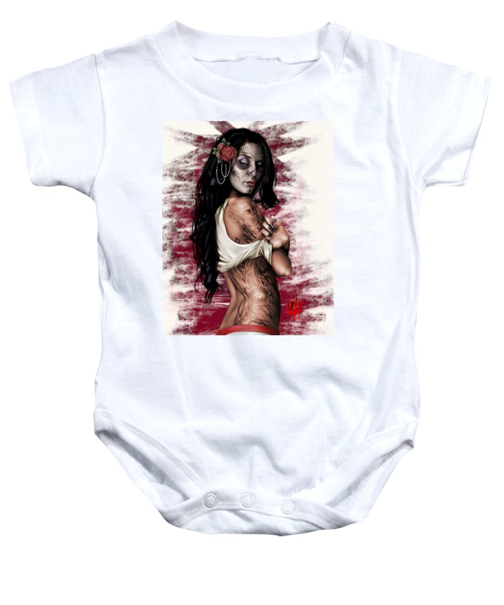 Pete Baby Onesie featuring the painting Esperanza Viva by Pete Tapang