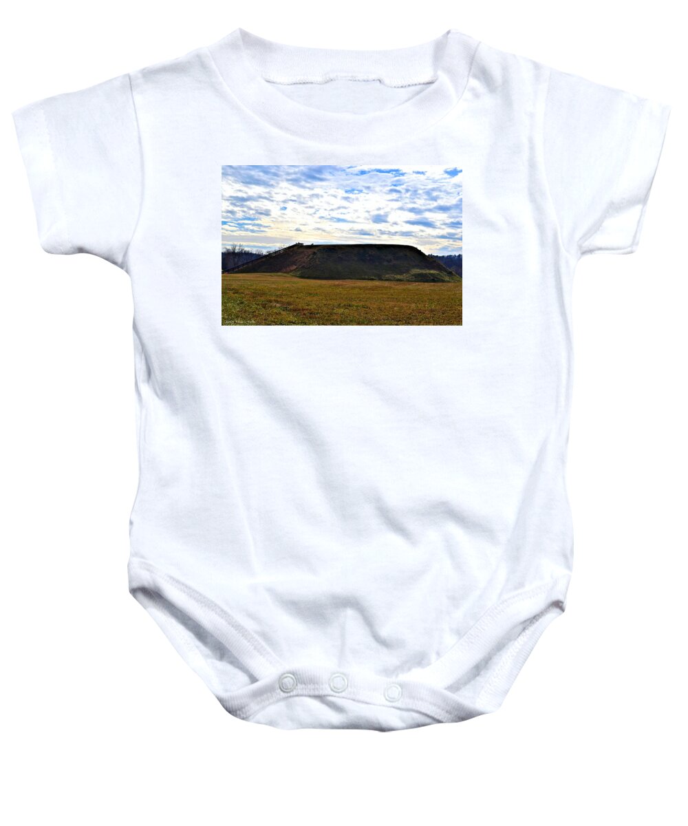 Etowah Indian Mounds Baby Onesie featuring the photograph Etowah Indian Mounds by Tara Potts