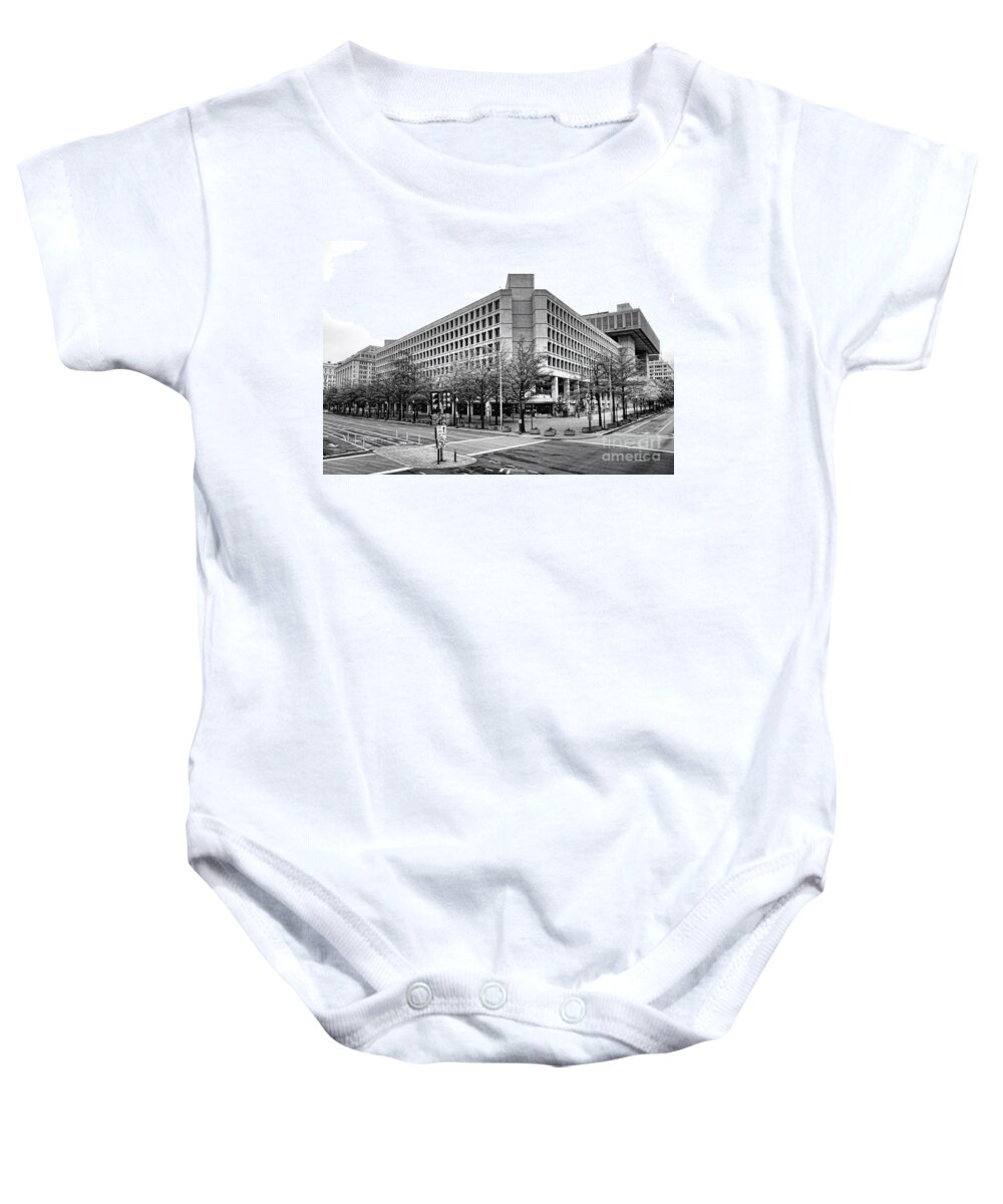 Fbi Baby Onesie featuring the photograph FBI Building Front View by Olivier Le Queinec