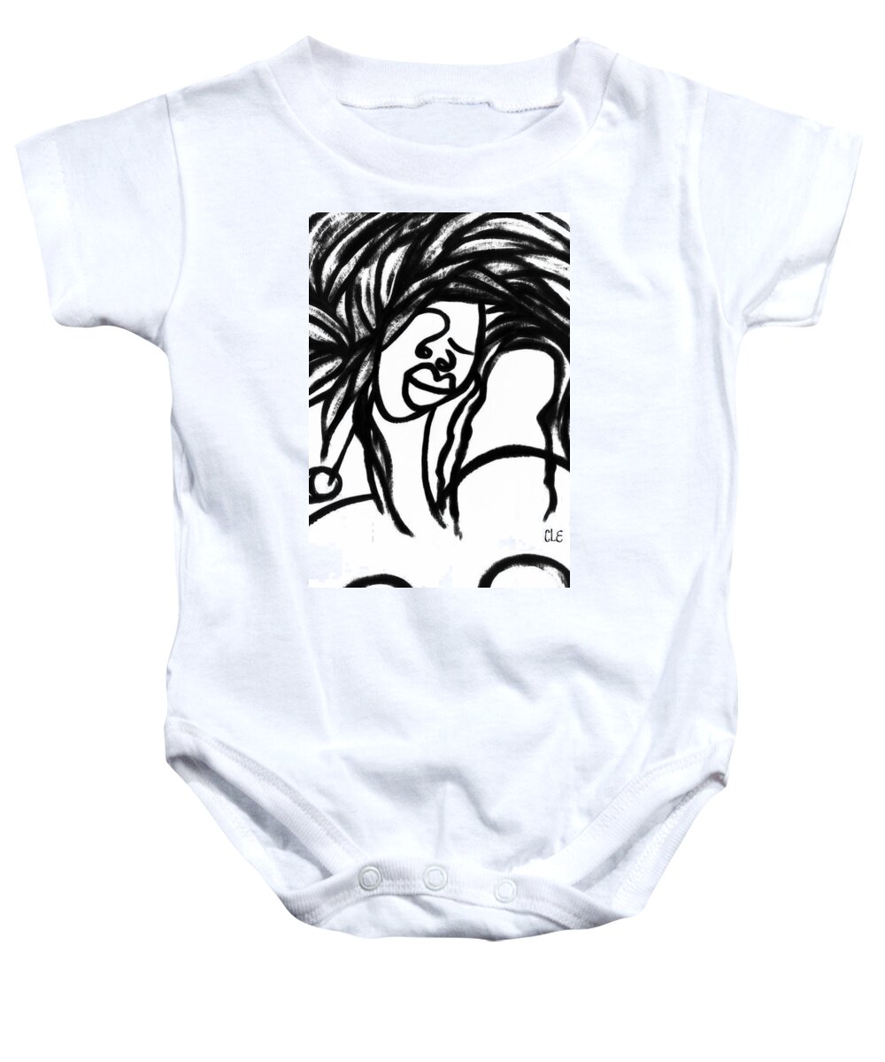 Femme Baby Onesie featuring the painting Femme One by Cleaster Cotton