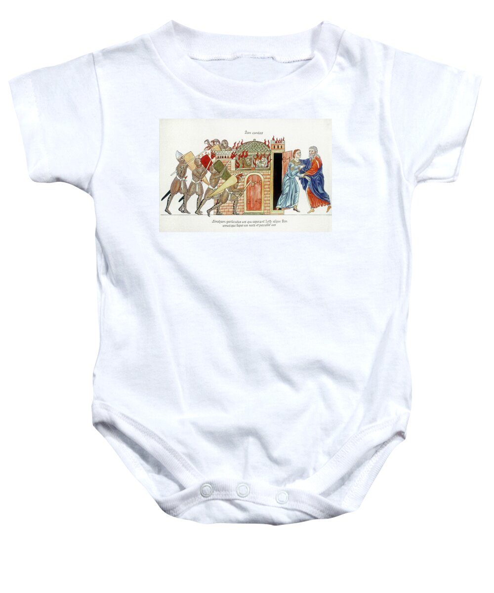 12th Century Baby Onesie featuring the painting Genesis Abraham & Lot by Granger