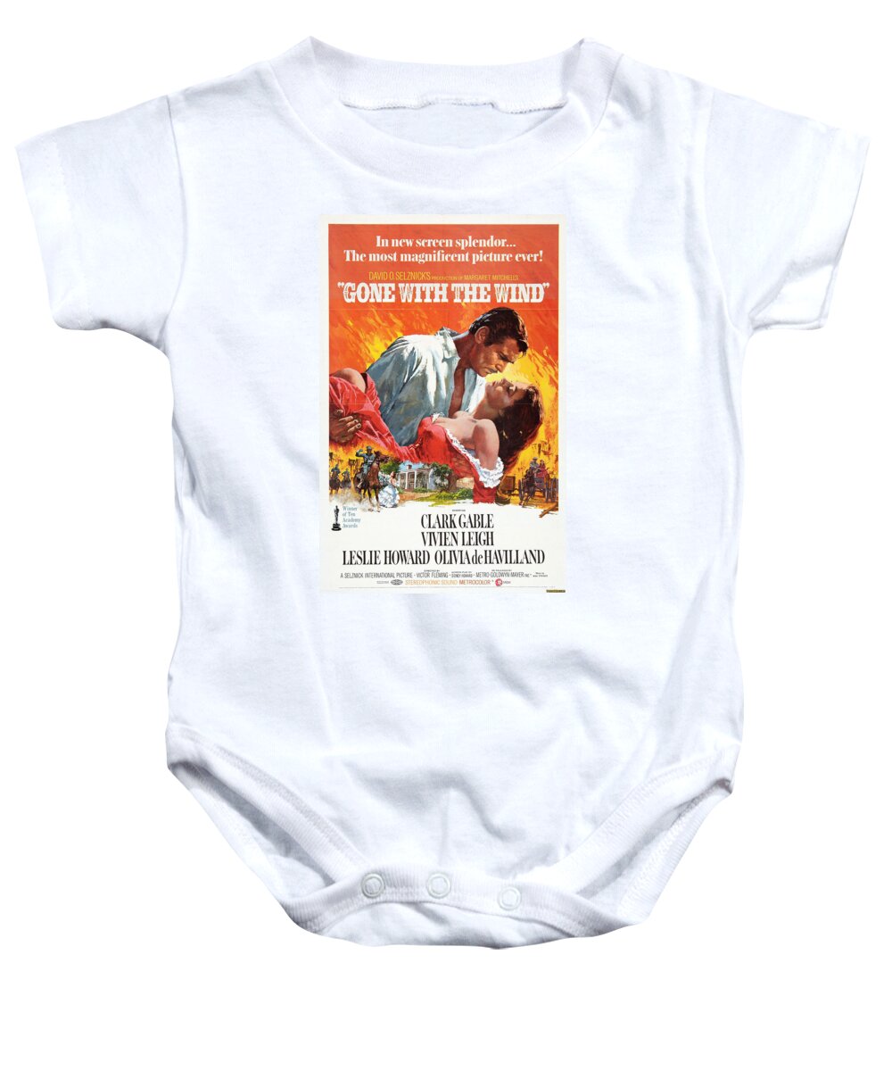 Movie Poster Baby Onesie featuring the photograph Gone With the Wind - 1939 by Georgia Clare