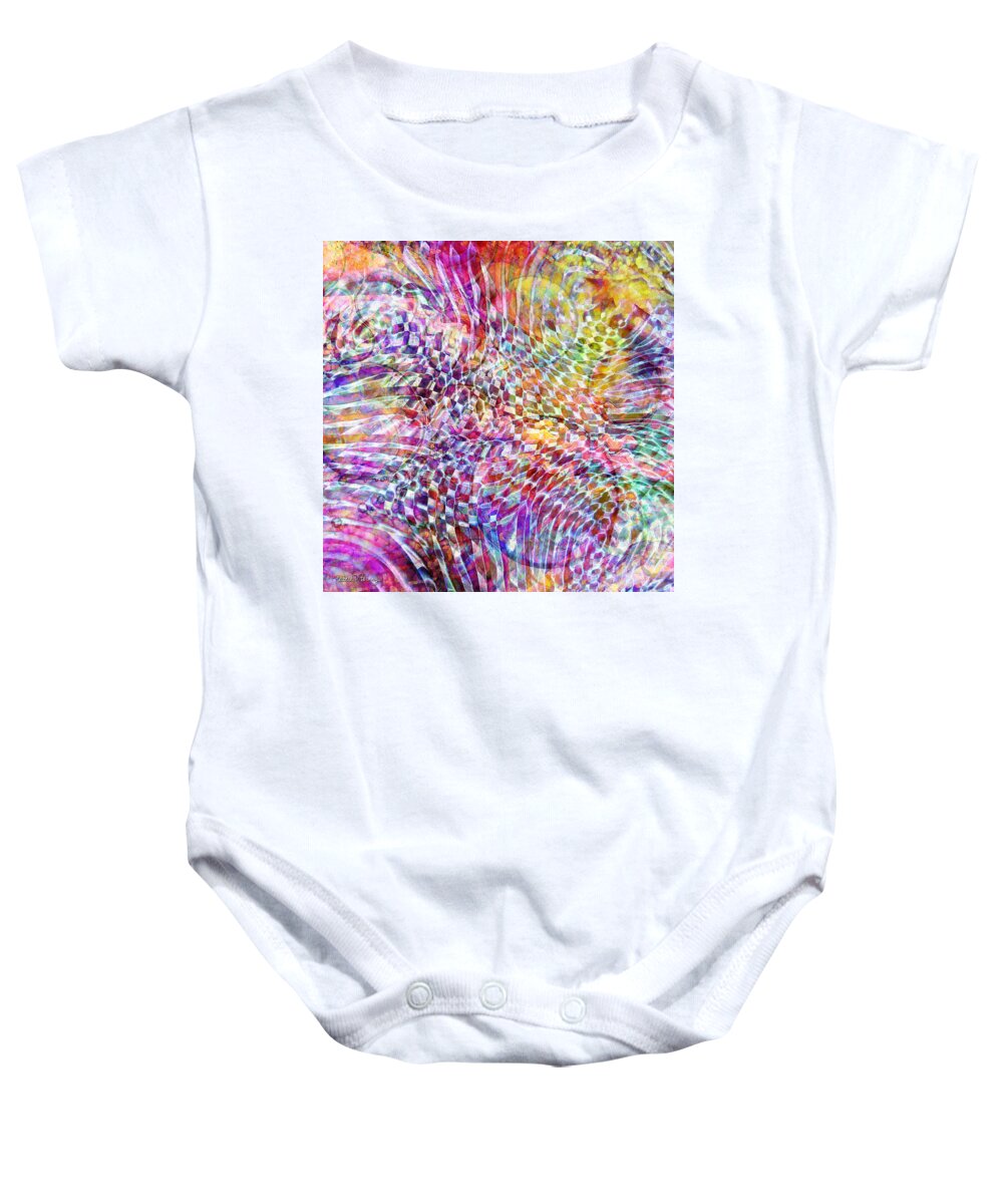 Vibrations Baby Onesie featuring the digital art Good Vibrations by Barbara Berney