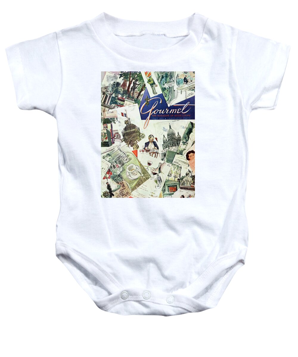 Illustration Baby Onesie featuring the photograph Gourmet Cover Illustration Of Drawings Portraying by Henry Stahlhut
