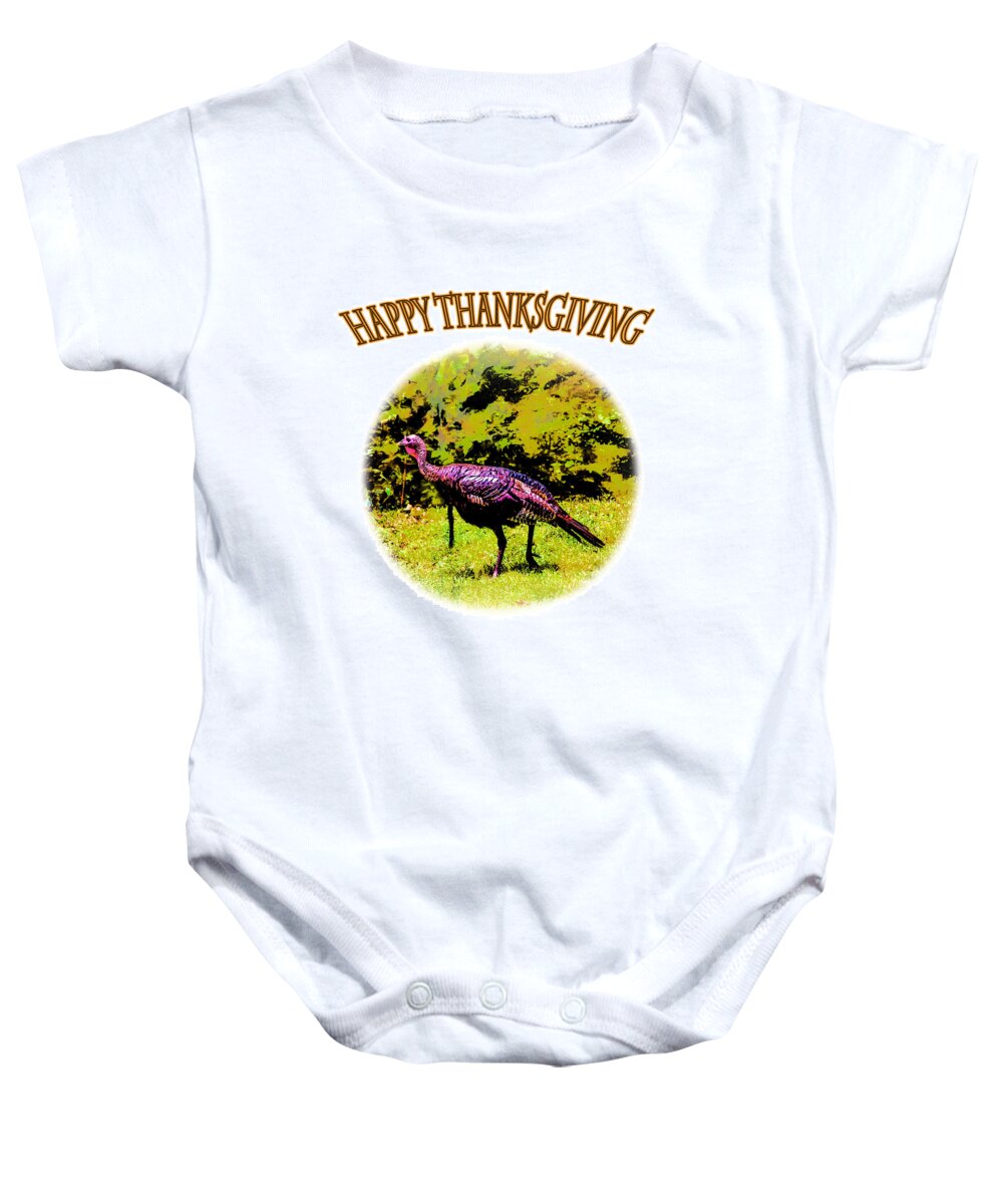 Happy Thanksgiving Baby Onesie featuring the photograph Holiday - Greeting - Happy Thanksgiving by Barry Jones