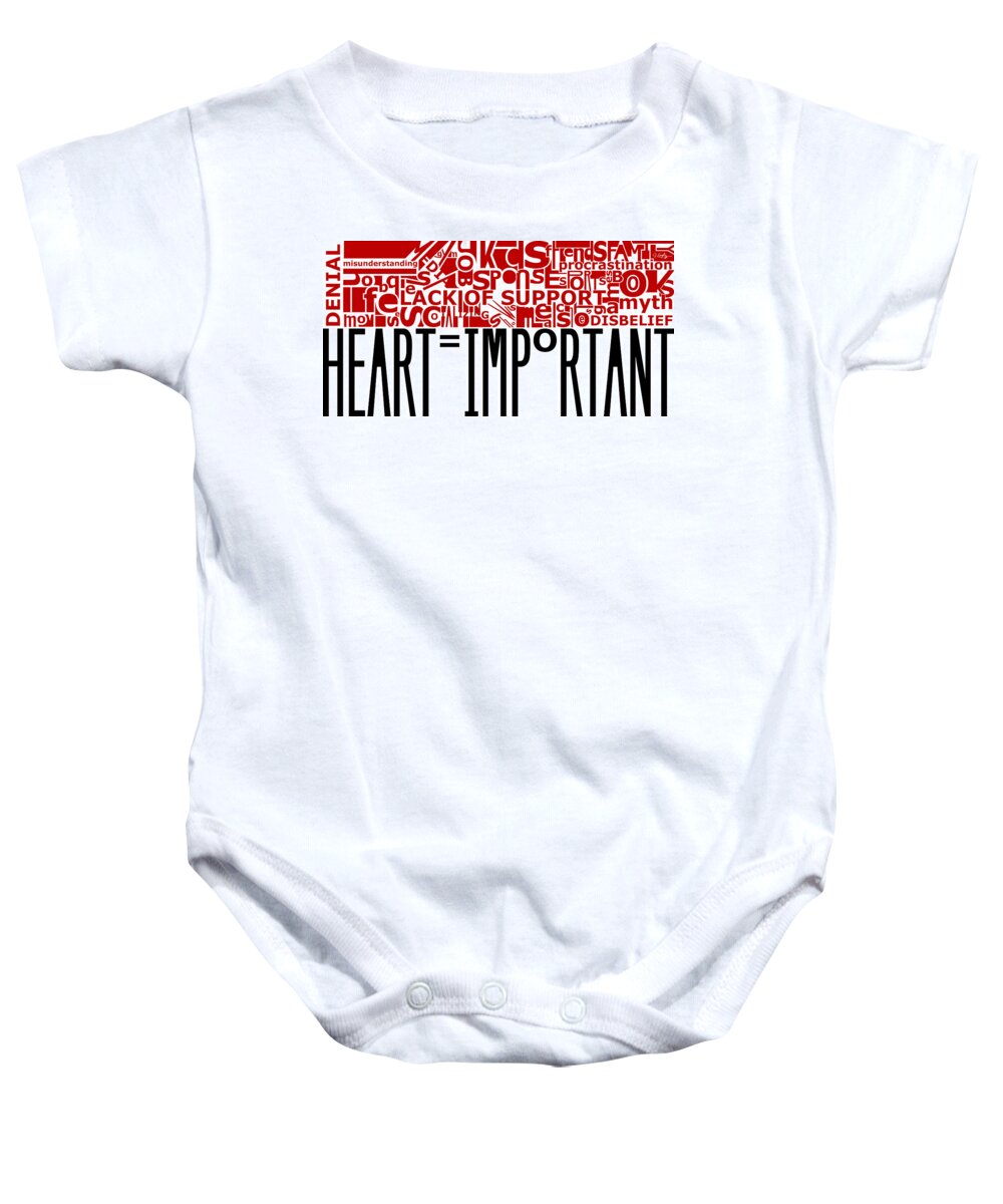 Heart Baby Onesie featuring the digital art Heart Important by Joseph A Langley
