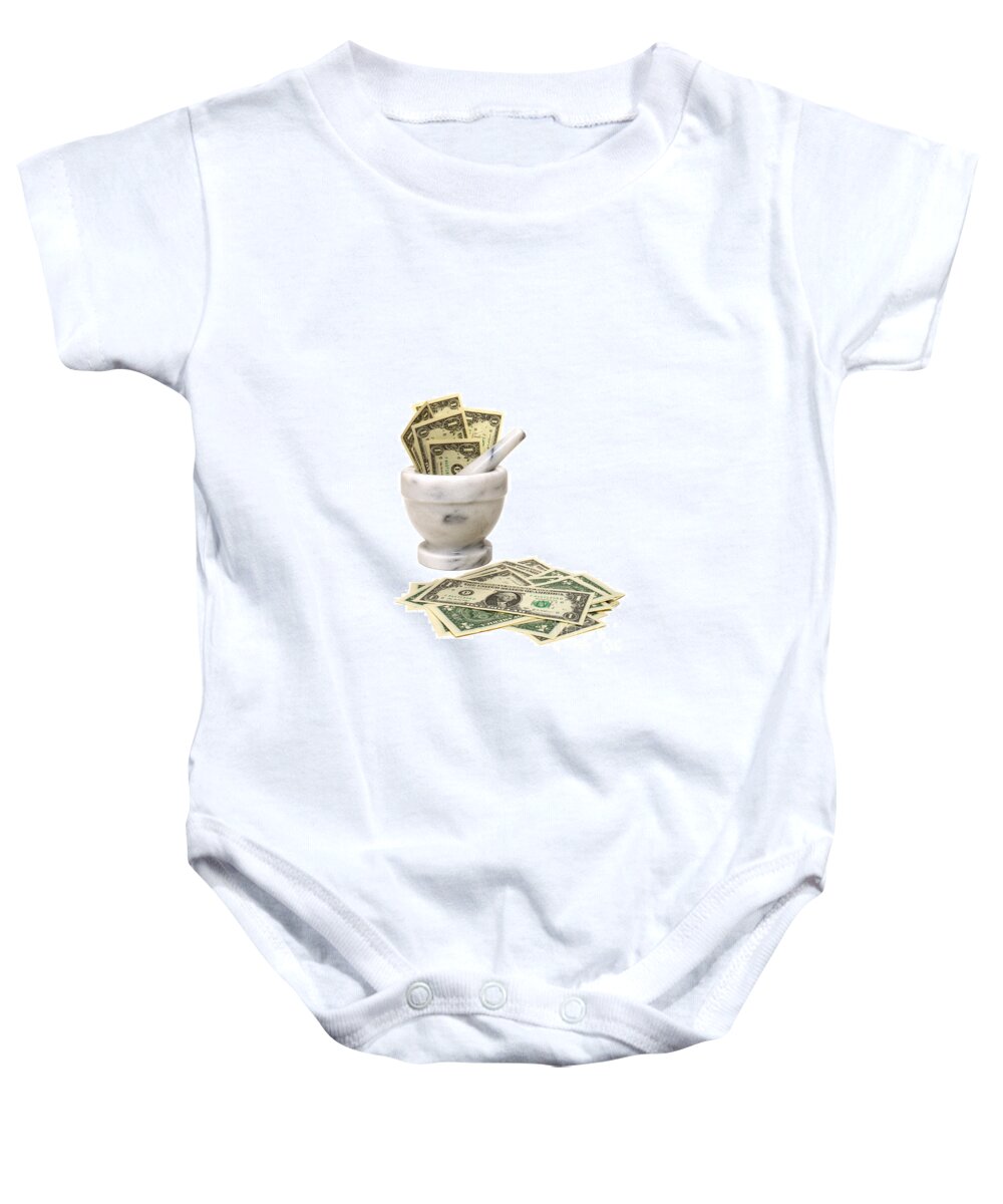 Dollar Baby Onesie featuring the photograph High Cost of Medicine by Olivier Le Queinec