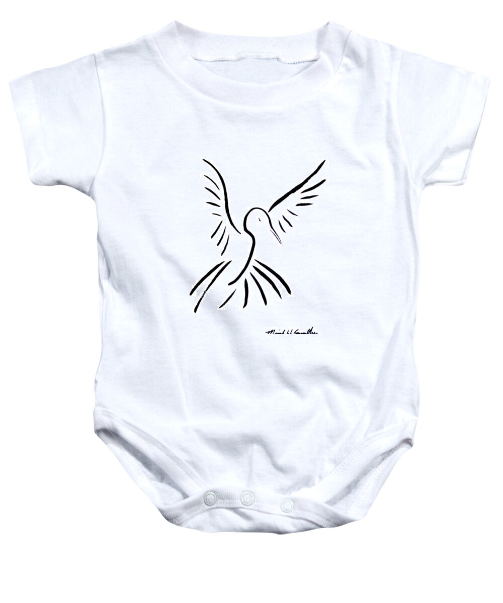 Bird Baby Onesie featuring the drawing Hummingbird by Micah Guenther