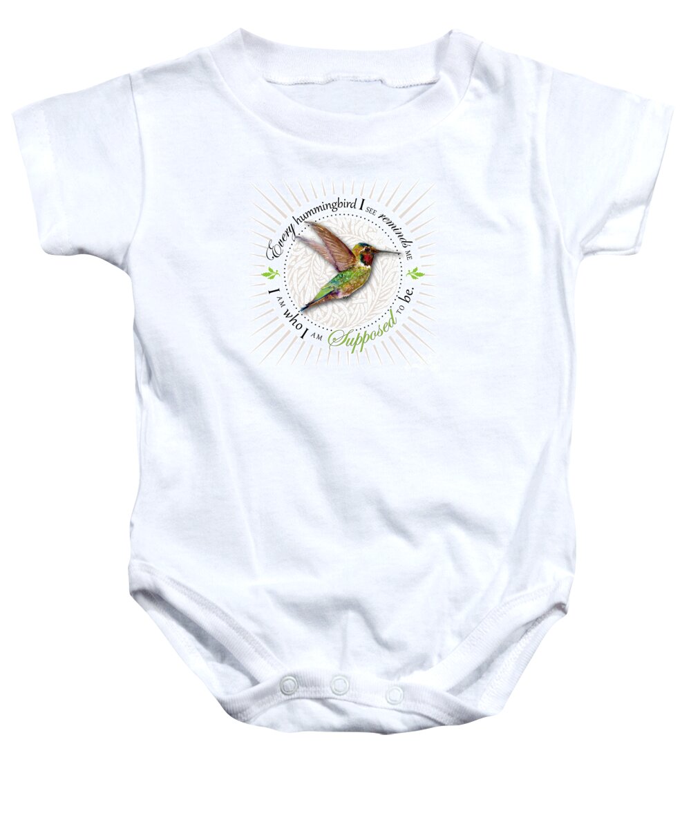 Bird Baby Onesie featuring the painting I am who I am supposed to be by Amy Kirkpatrick