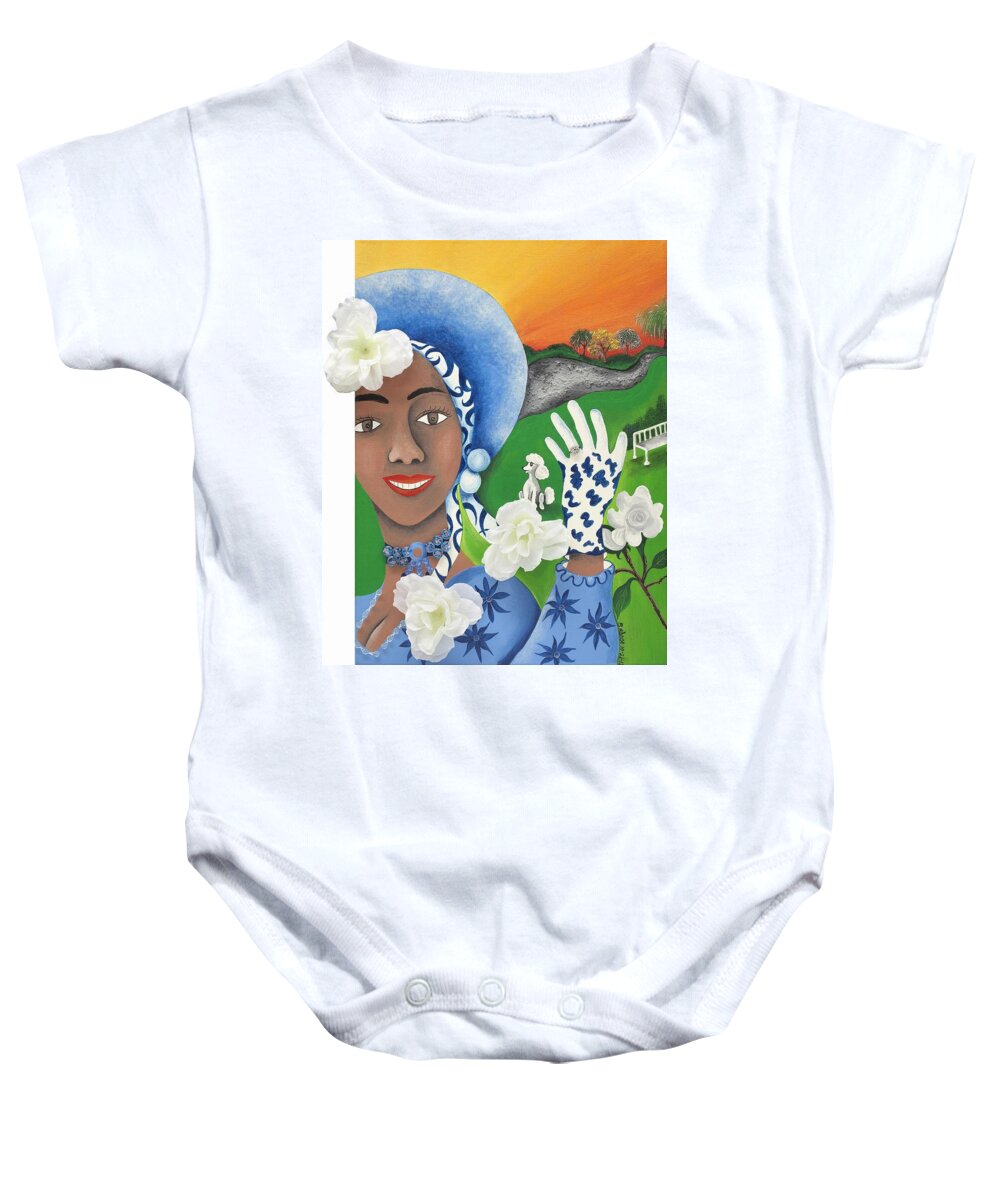 Sabree Baby Onesie featuring the painting I Got 'Em by Patricia Sabreee