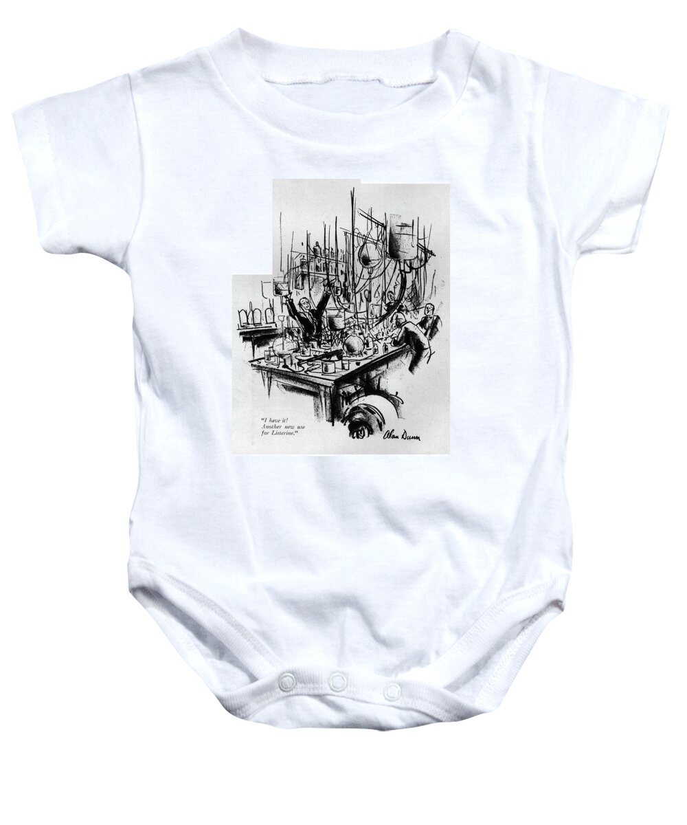 102958 Adu Alan Dunn Baby Onesie featuring the drawing Another New Use For Listerine by Alan Dunn