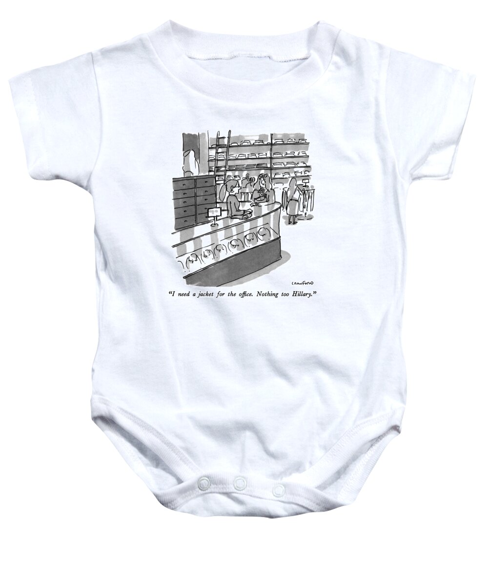 Style Baby Onesie featuring the drawing I Need A Jacket For The Office. Nothing by Michael Crawford