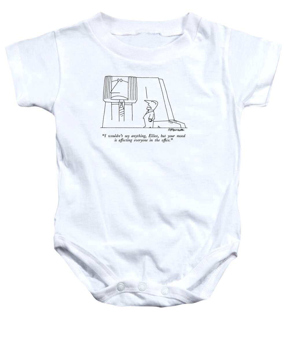 Business Baby Onesie featuring the drawing I Wouldn't Say Anything by Charles Barsotti