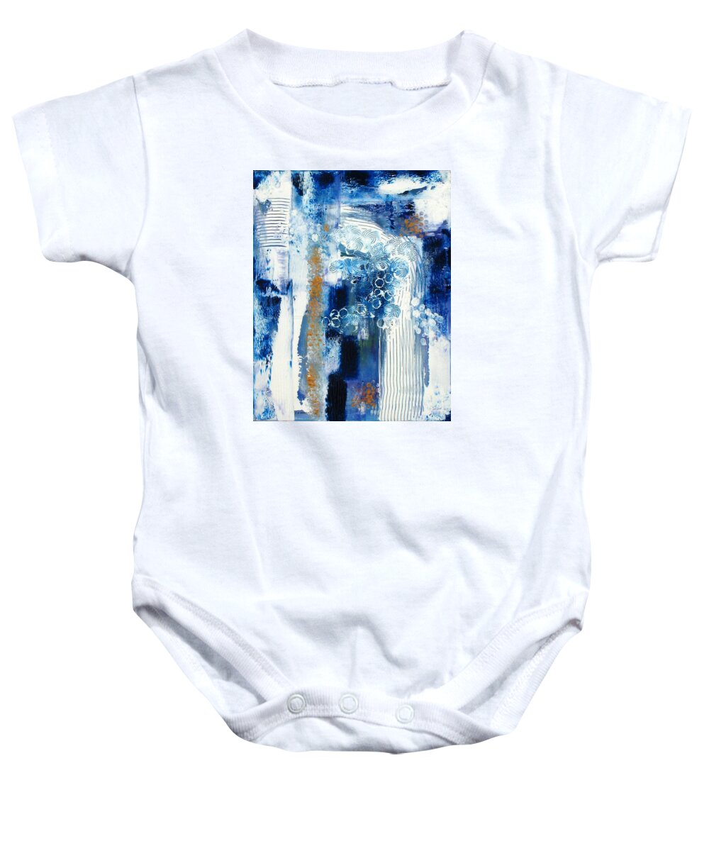 Abstract Baby Onesie featuring the painting Ice Wine Grapes by Louise Adams