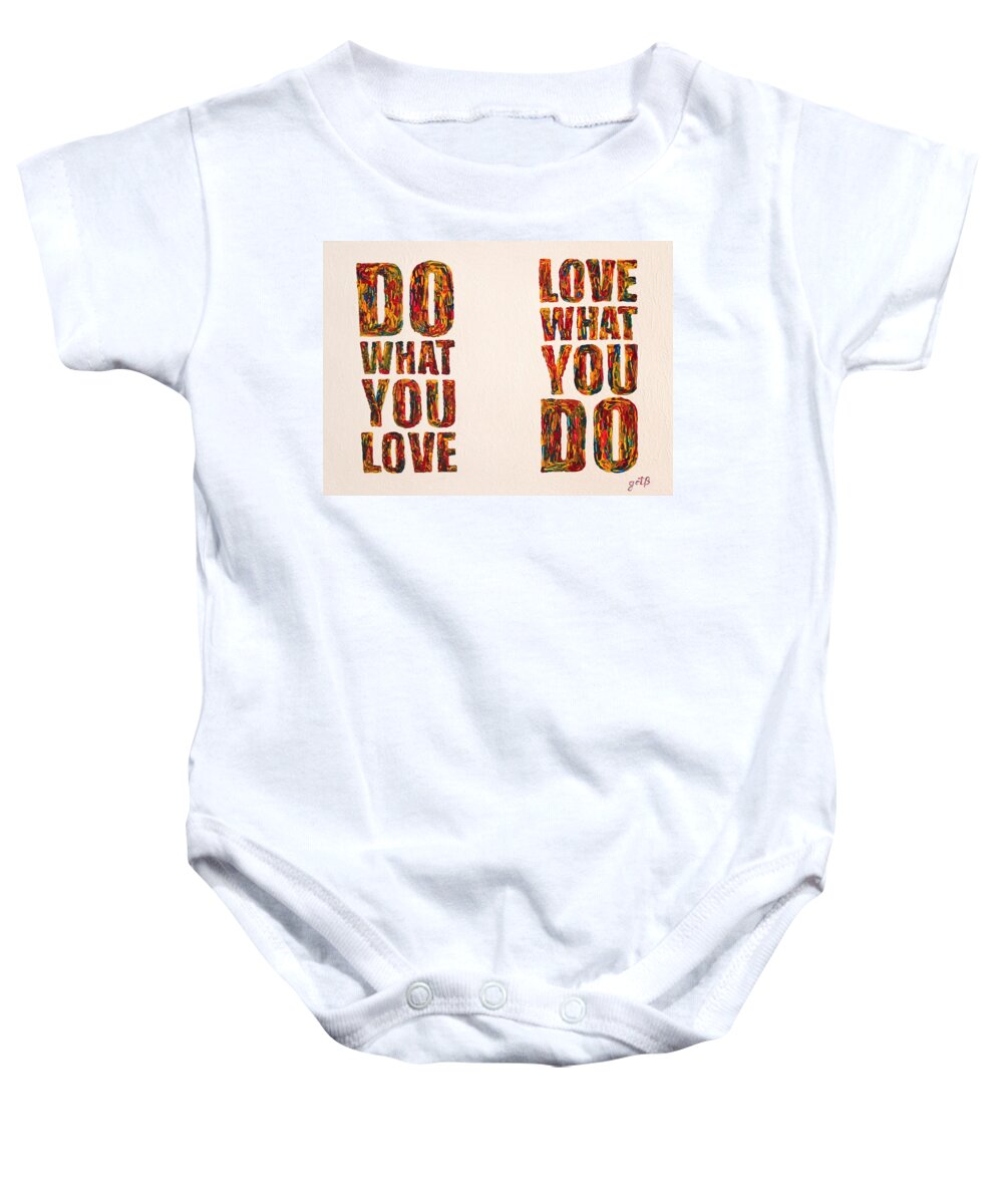 Inspirational Baby Onesie featuring the painting Inspiring palette knife acrylic by Georgeta Blanaru