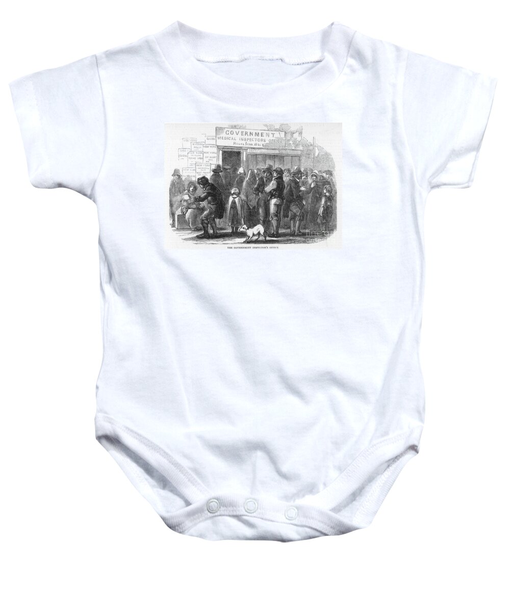 1850 Baby Onesie featuring the photograph Irish Immigration by Granger