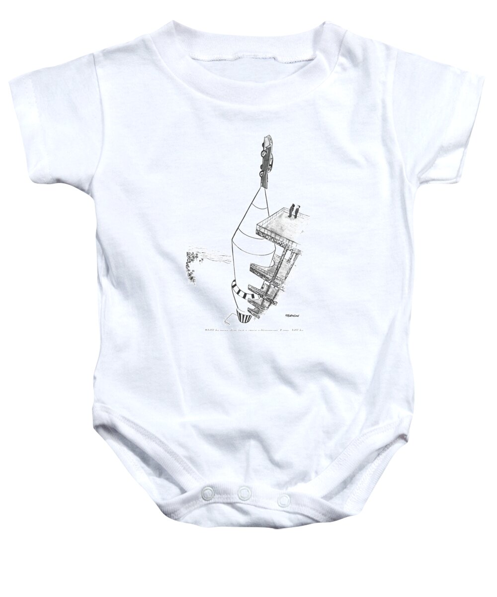 116443 Jst James Stevenson Baby Onesie featuring the drawing More Than Just A Space Achievement by James Stevenson