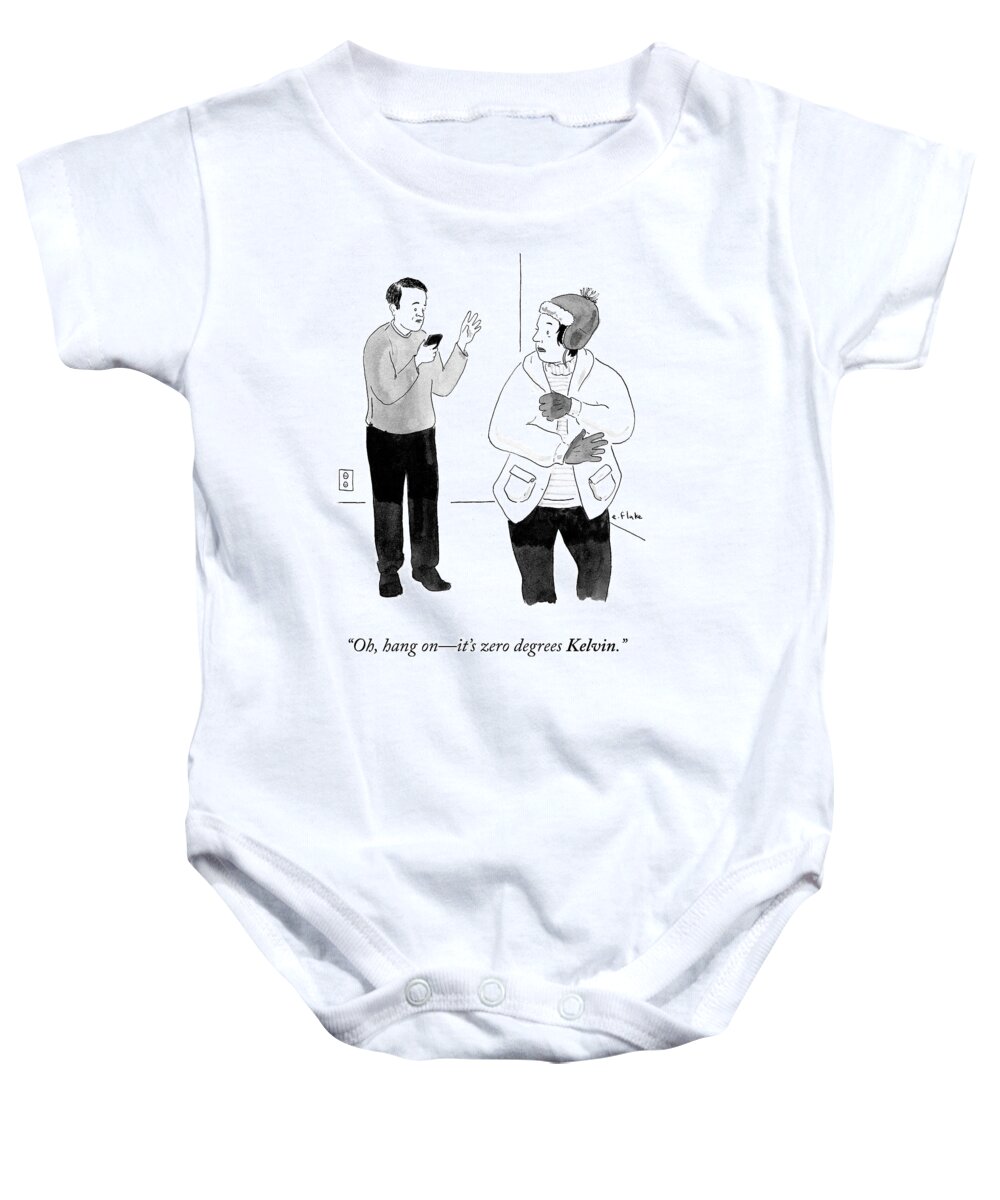 Oh Baby Onesie featuring the drawing It's Zero Degrees Kelvin by Emily Flake