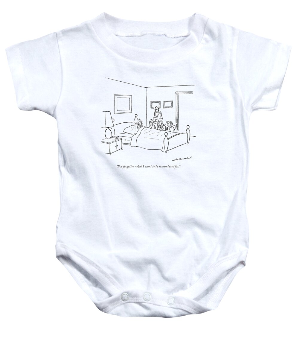 Families Baby Onesie featuring the drawing I've Forgotten What I Want To Be Remembered For by Nick Downes