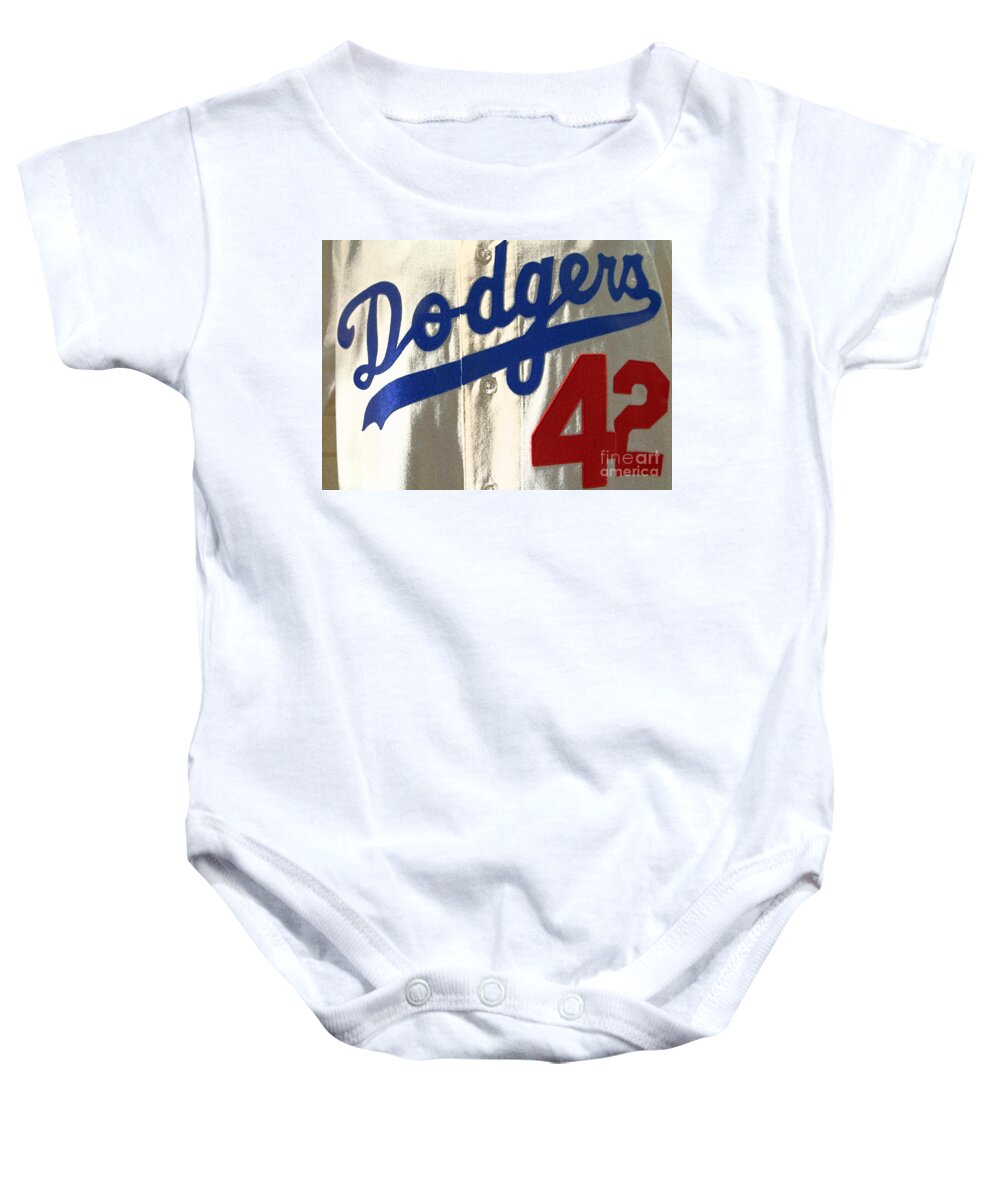 Jackie Robnson Baby Onesie featuring the photograph Jackie by David Rucker