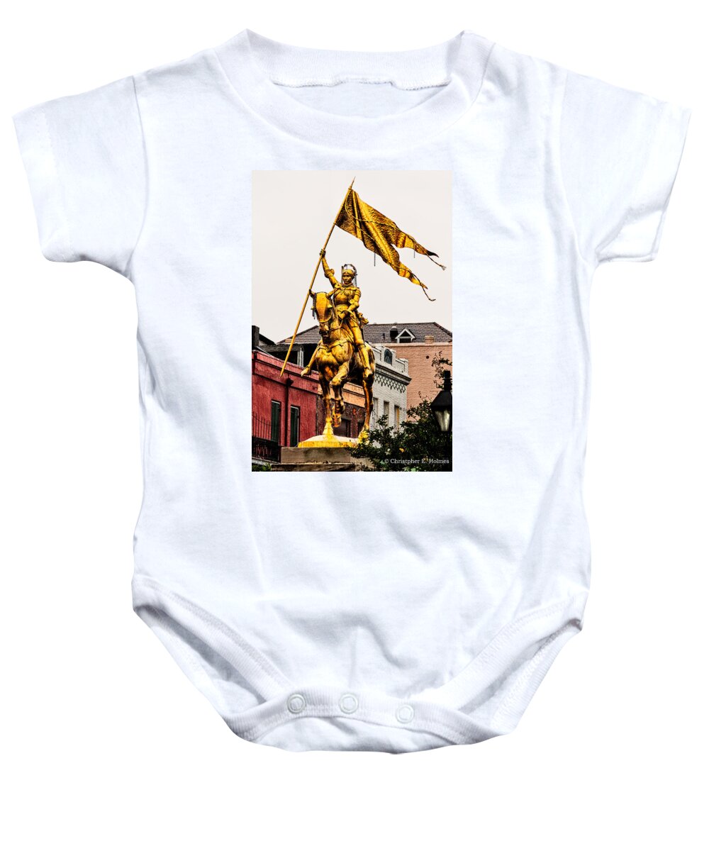 Joan Of Arc Baby Onesie featuring the photograph Joan Of Arc by Christopher Holmes
