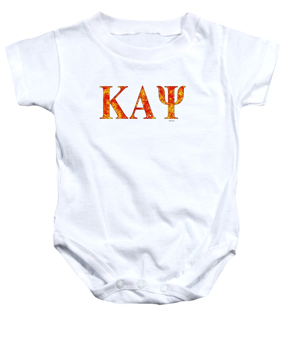 Kappa Alpha Psi Baby Onesie featuring the digital art Kappa Alpha Psi - White by Stephen Younts